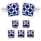 Mother of Pearl Diamond 5-Stud Set - Cufflinks.com - Flyclothing LLC