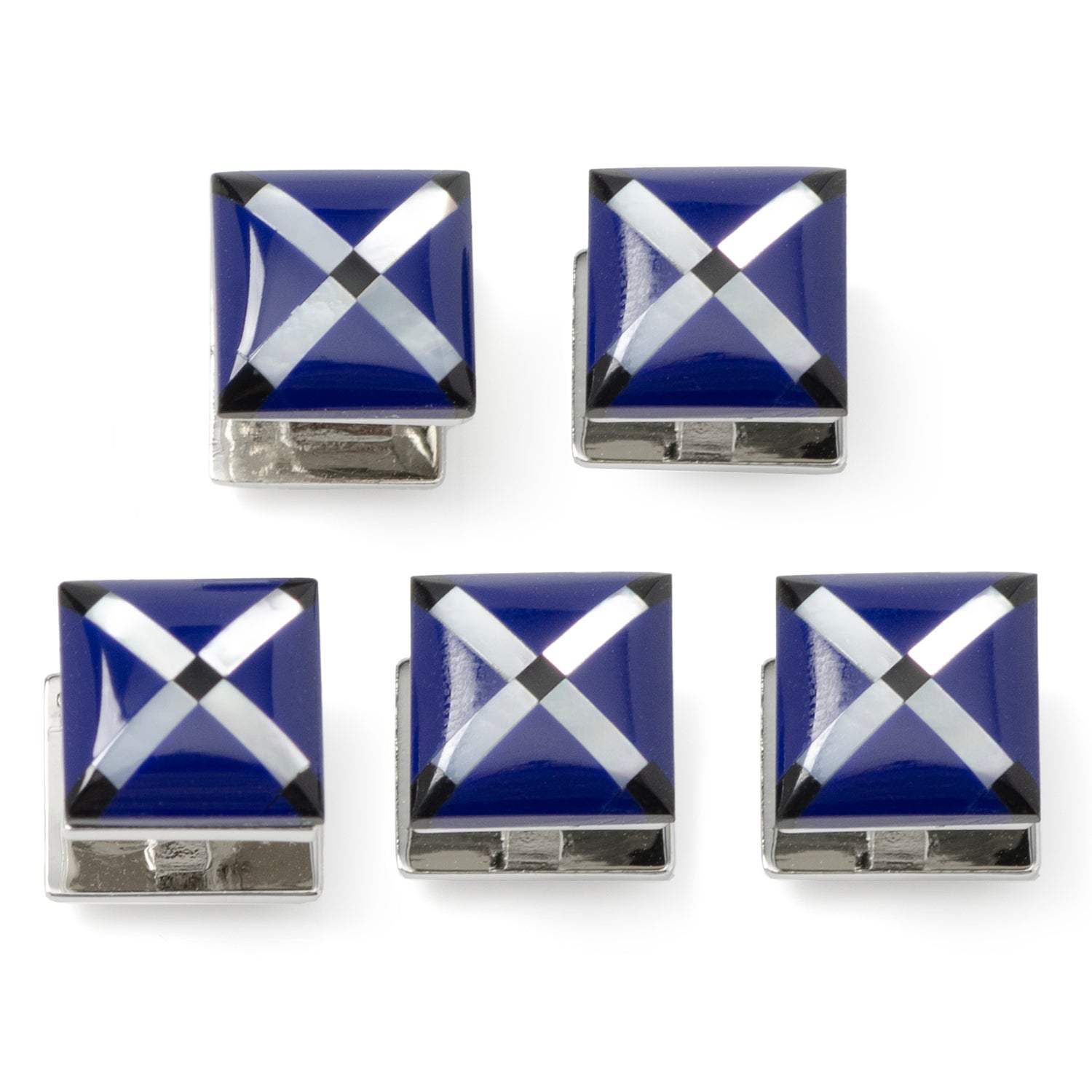 Mother of Pearl Diamond 5-Studs - Cufflinks.com - Flyclothing LLC