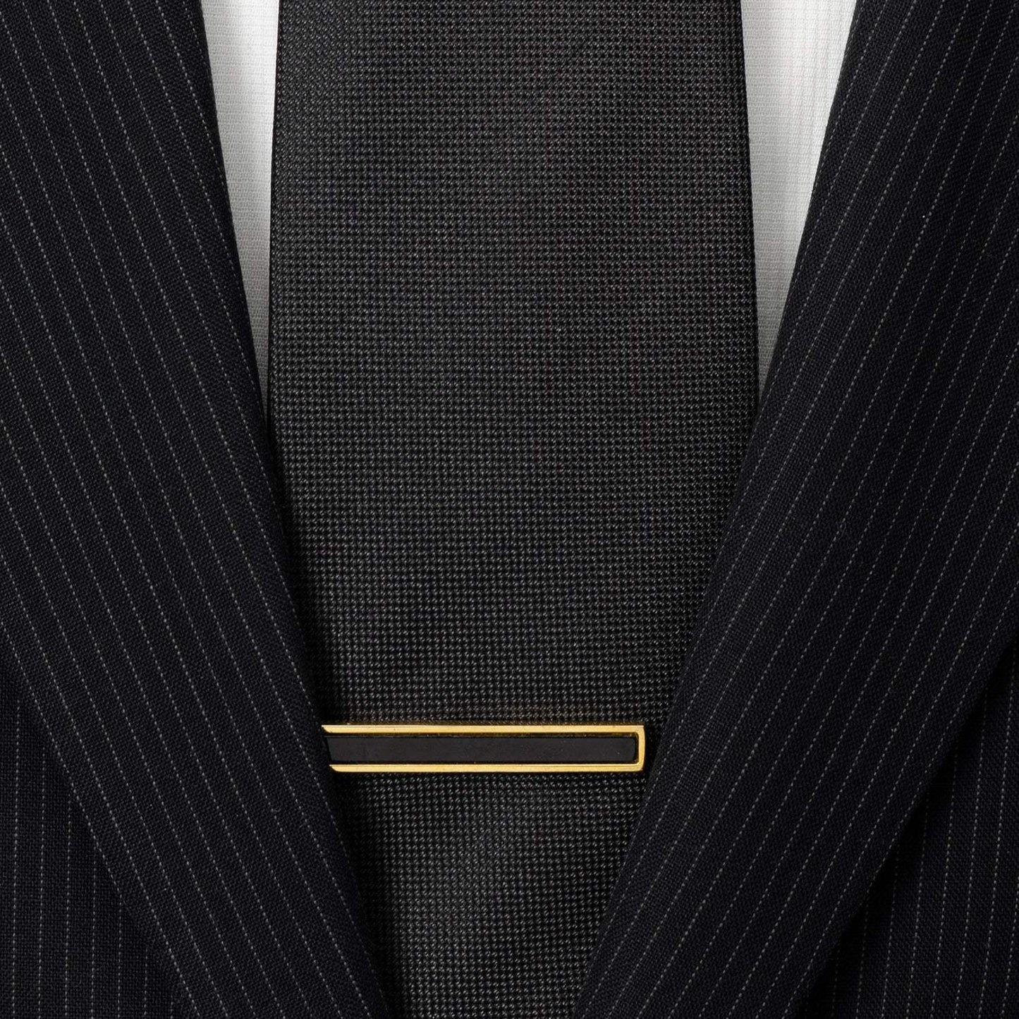 Gold and Onyx Inlaid Tie Clip - Cufflinks.com - Flyclothing LLC