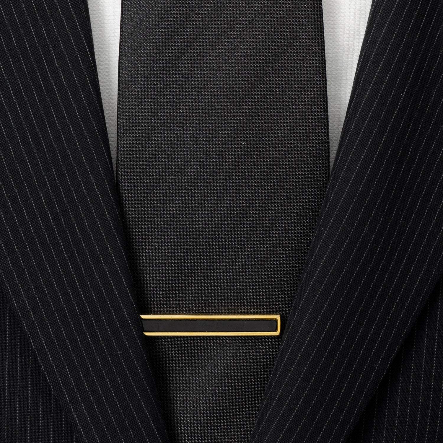 Gold and Onyx Inlaid Tie Clip - Cufflinks.com - Flyclothing LLC