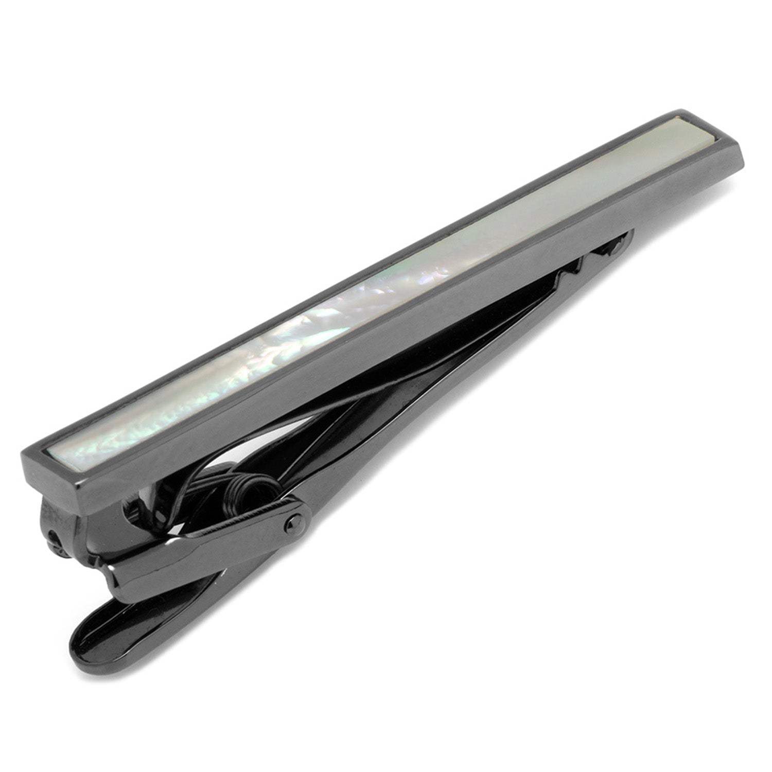 Gunmetal and Mother of Pearl Inlaid Tie Clip - Cufflinks.com - Flyclothing LLC