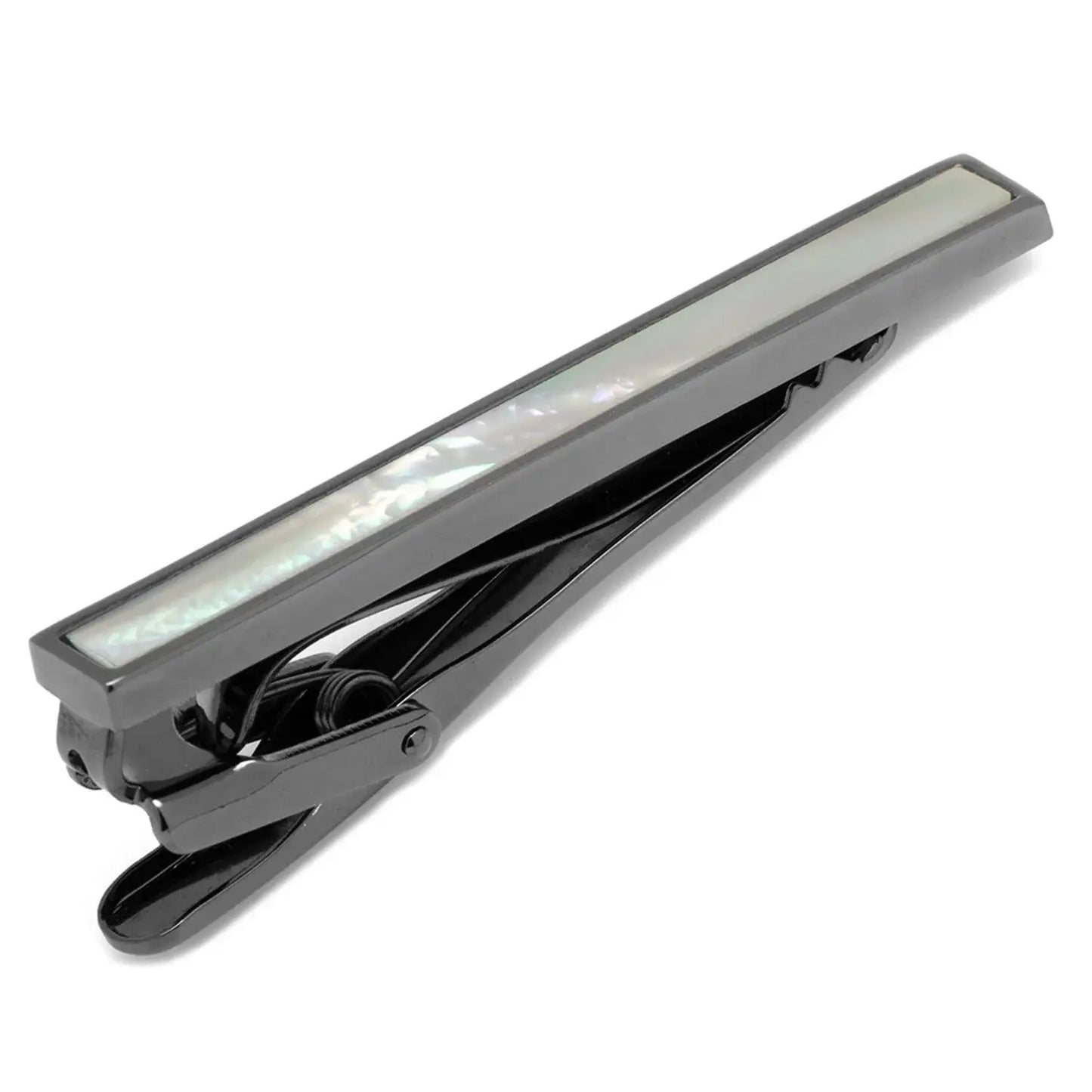 Gunmetal and Mother of Pearl Inlaid Tie Clip - Cufflinks.com - Flyclothing LLC