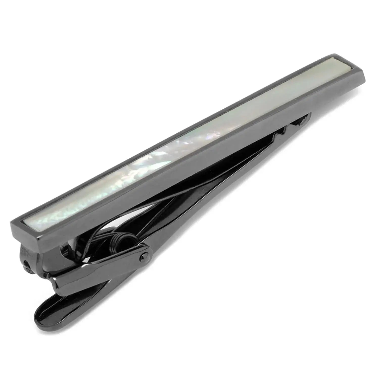 Gunmetal and Mother of Pearl Inlaid Tie Clip - Cufflinks.com - Flyclothing LLC