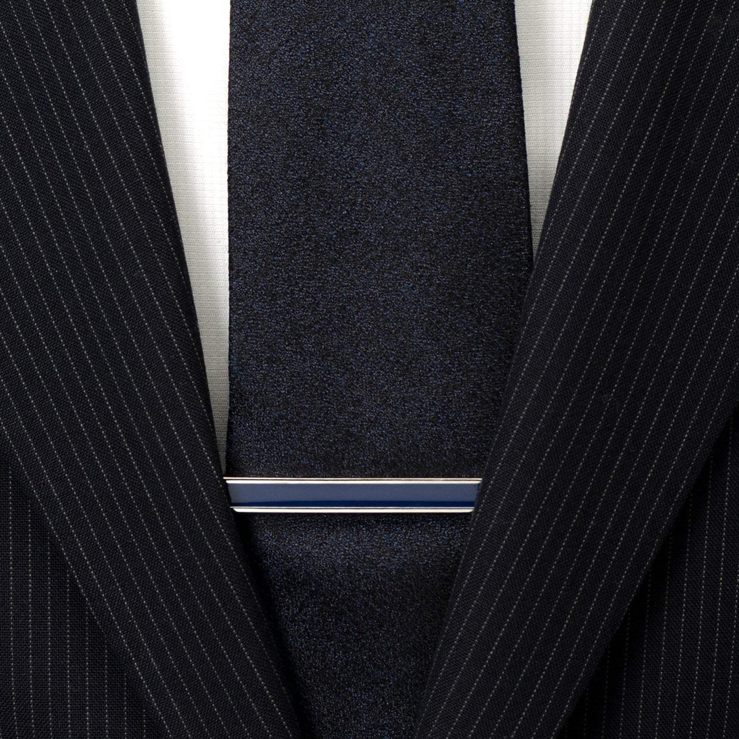 Navy Enamel Inlaid Tie Clip - Cufflinks.com - Flyclothing LLC