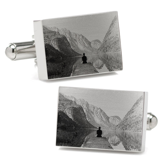 Custom Engraved Block Photo Cufflinks