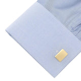 Stainless Steel Gold Plated Block Engravable Cufflinks - Cufflinks.com - Flyclothing LLC