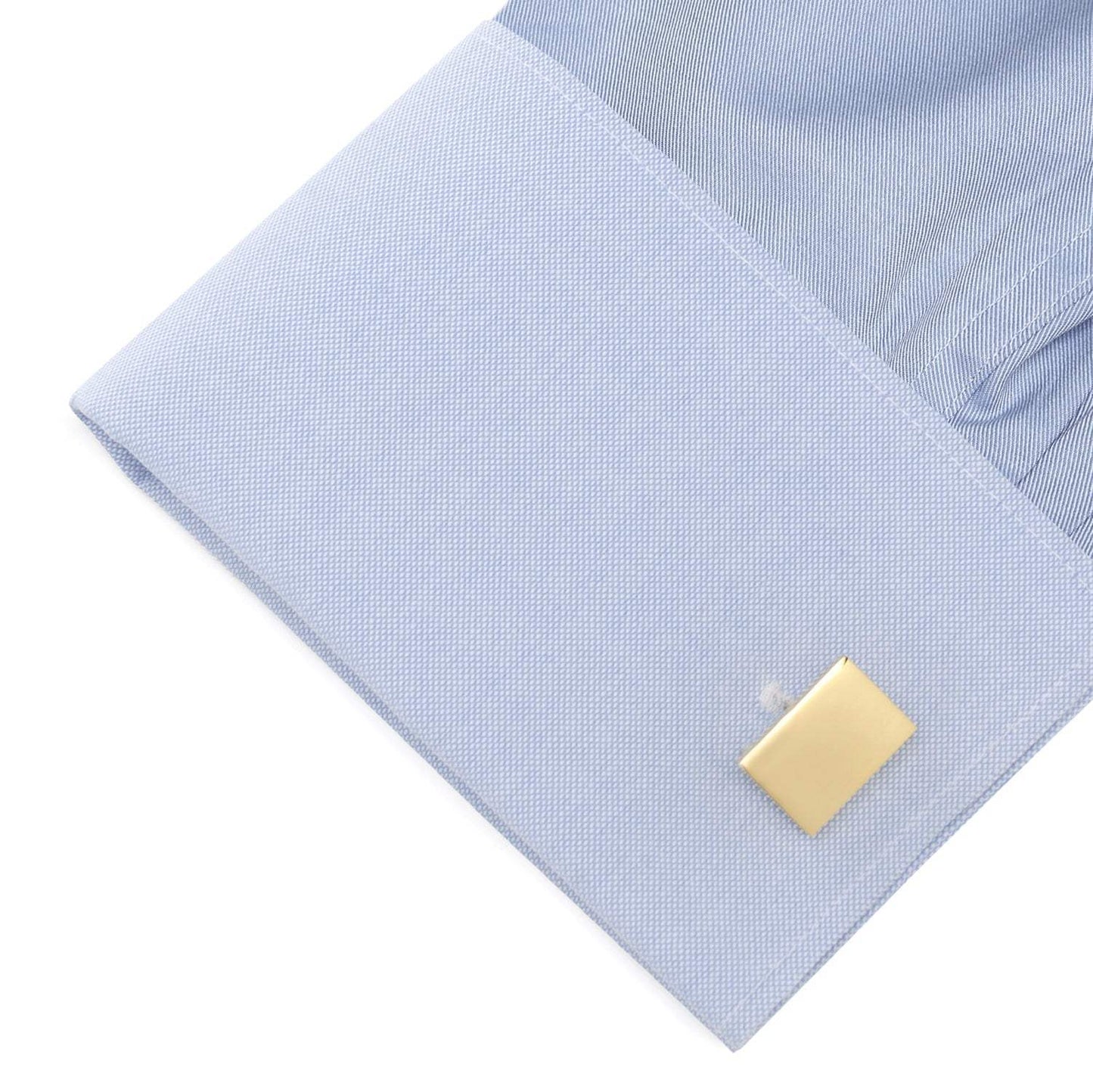Stainless Steel Gold Plated Block Engravable Cufflinks - Cufflinks.com - Flyclothing LLC