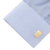 Stainless Steel Gold Plated Block Engravable Cufflinks - Cufflinks.com - Flyclothing LLC