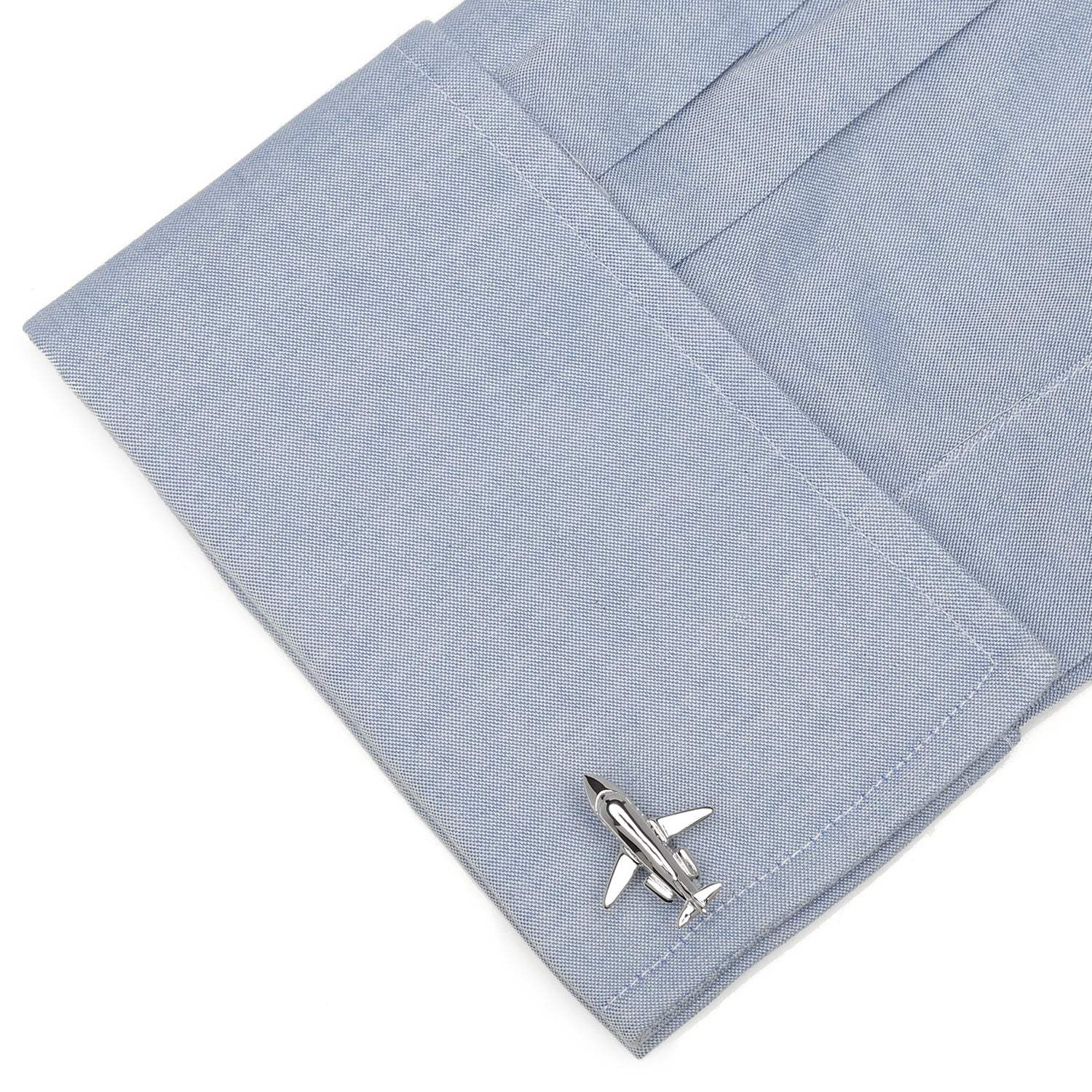 Sterling Private Jet Cufflinks - Cufflinks.com - Flyclothing LLC