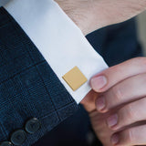 Gold Stainless Engravable Square Cufflinks - Cufflinks.com - Flyclothing LLC