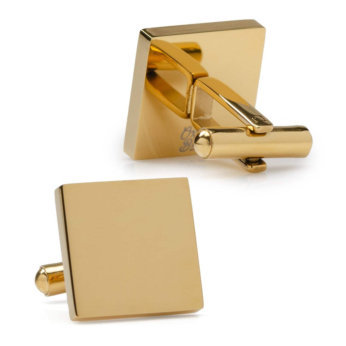 Gold Stainless Engravable Square Cufflinks - Cufflinks.com - Flyclothing LLC