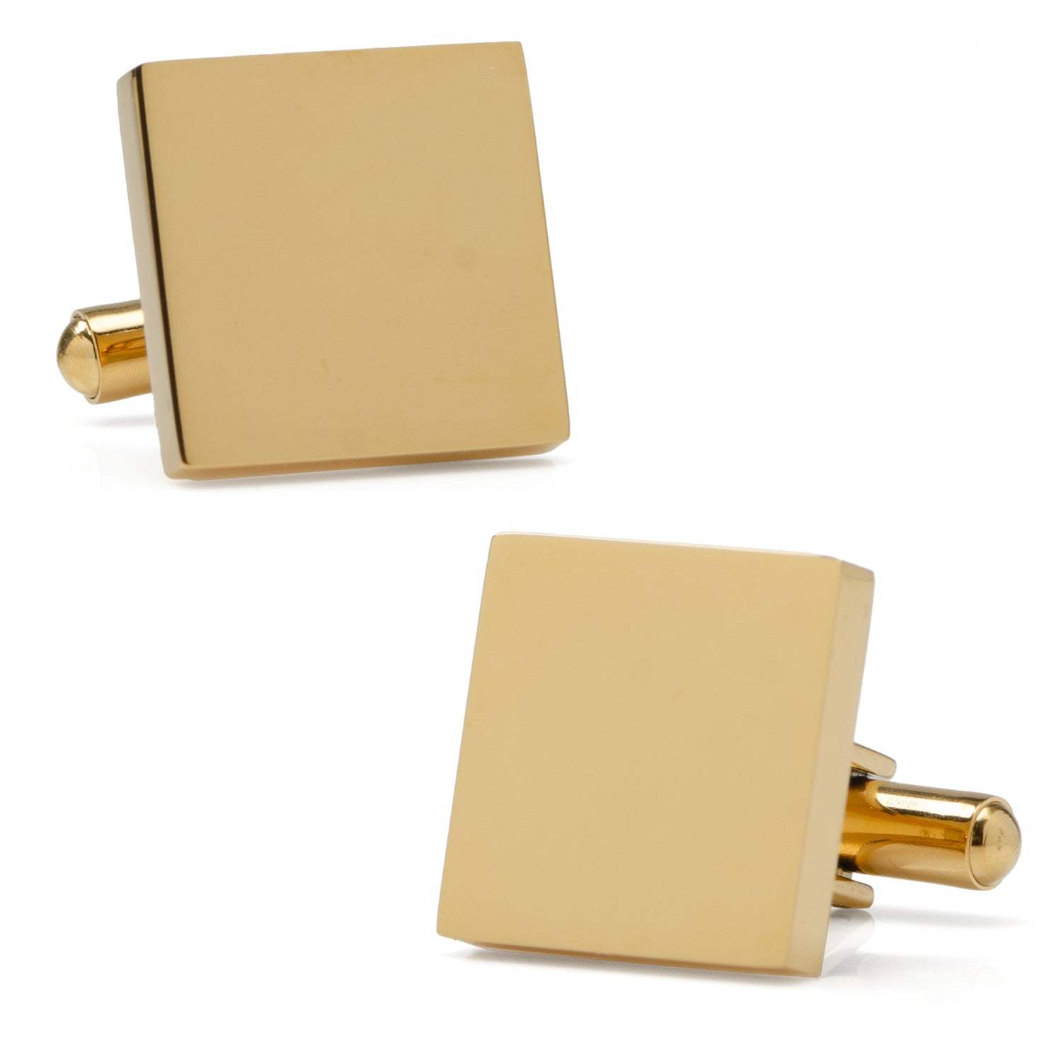 Gold Stainless Engravable Square Cufflinks - Cufflinks.com - Flyclothing LLC