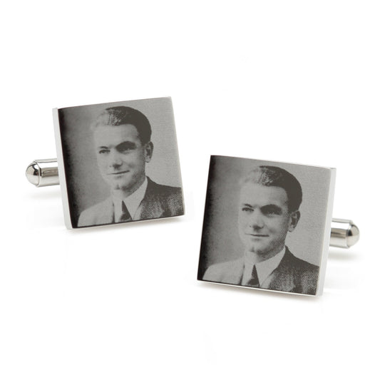 Custom Engraved Square Photo Cufflinks