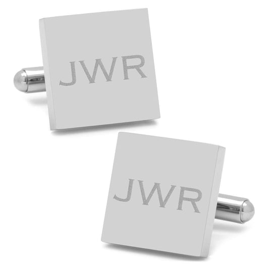 Stainless Steel Square Infinity Engravable Cufflinks - Cufflinks.com - Flyclothing LLC