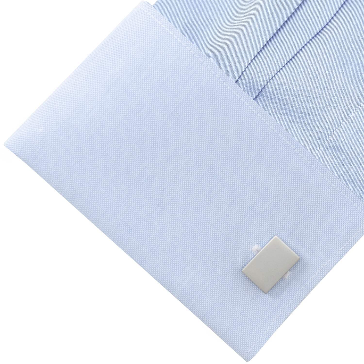 Stainless Steel Rectangle Infinity Engravable Cufflinks - Cufflinks.com - Flyclothing LLC