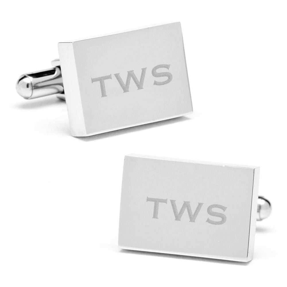 Stainless Steel Rectangle Infinity Engravable Cufflinks - Cufflinks.com - Flyclothing LLC