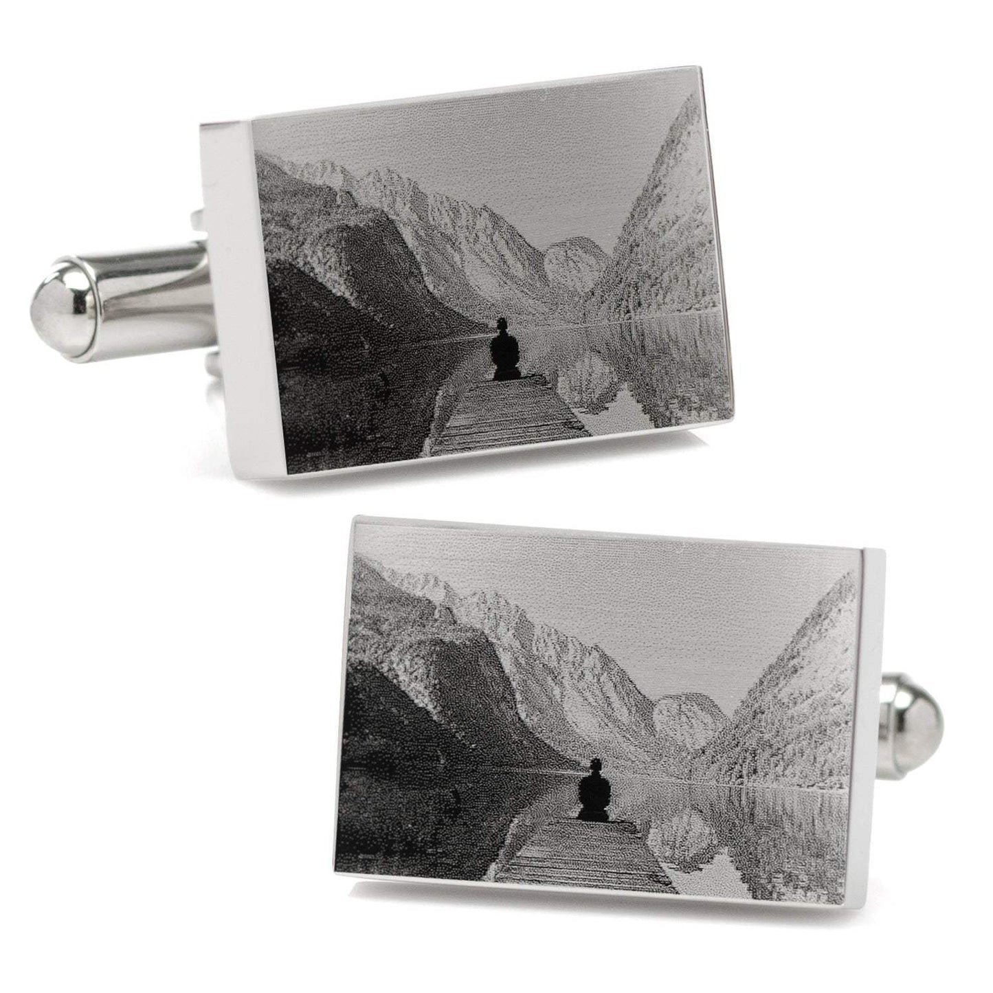 Stainless Steel Rectangle Infinity Engravable Cufflinks - Cufflinks.com - Flyclothing LLC