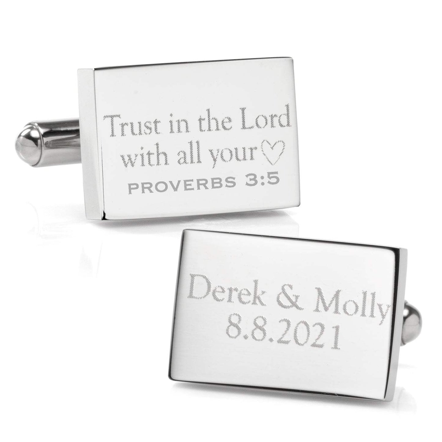 Wedding Bible Verse Engravable Cufflinks - Cufflinks.com - Flyclothing LLC