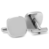 Stainless Steel Soft Square Engravable Cufflinks - Cufflinks.com - Flyclothing LLC