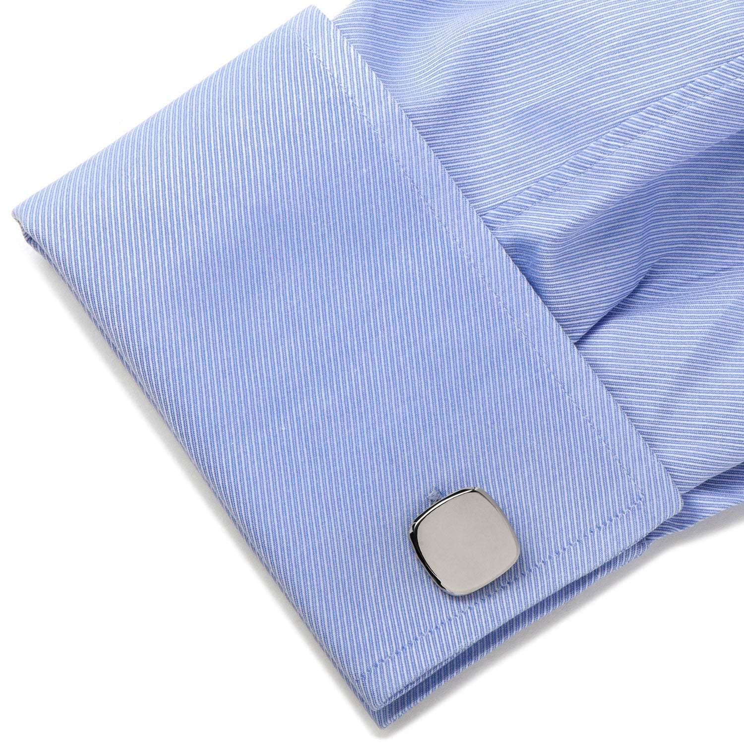 Stainless Steel Soft Square Engravable Cufflinks - Cufflinks.com - Flyclothing LLC
