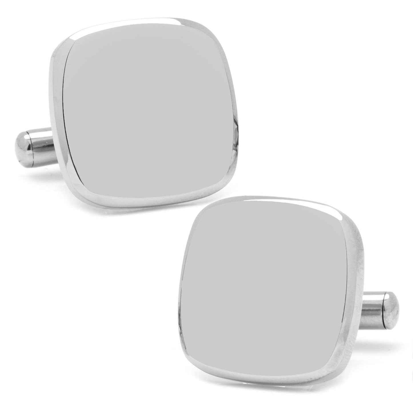 Stainless Steel Soft Square Engravable Cufflinks - Cufflinks.com - Flyclothing LLC