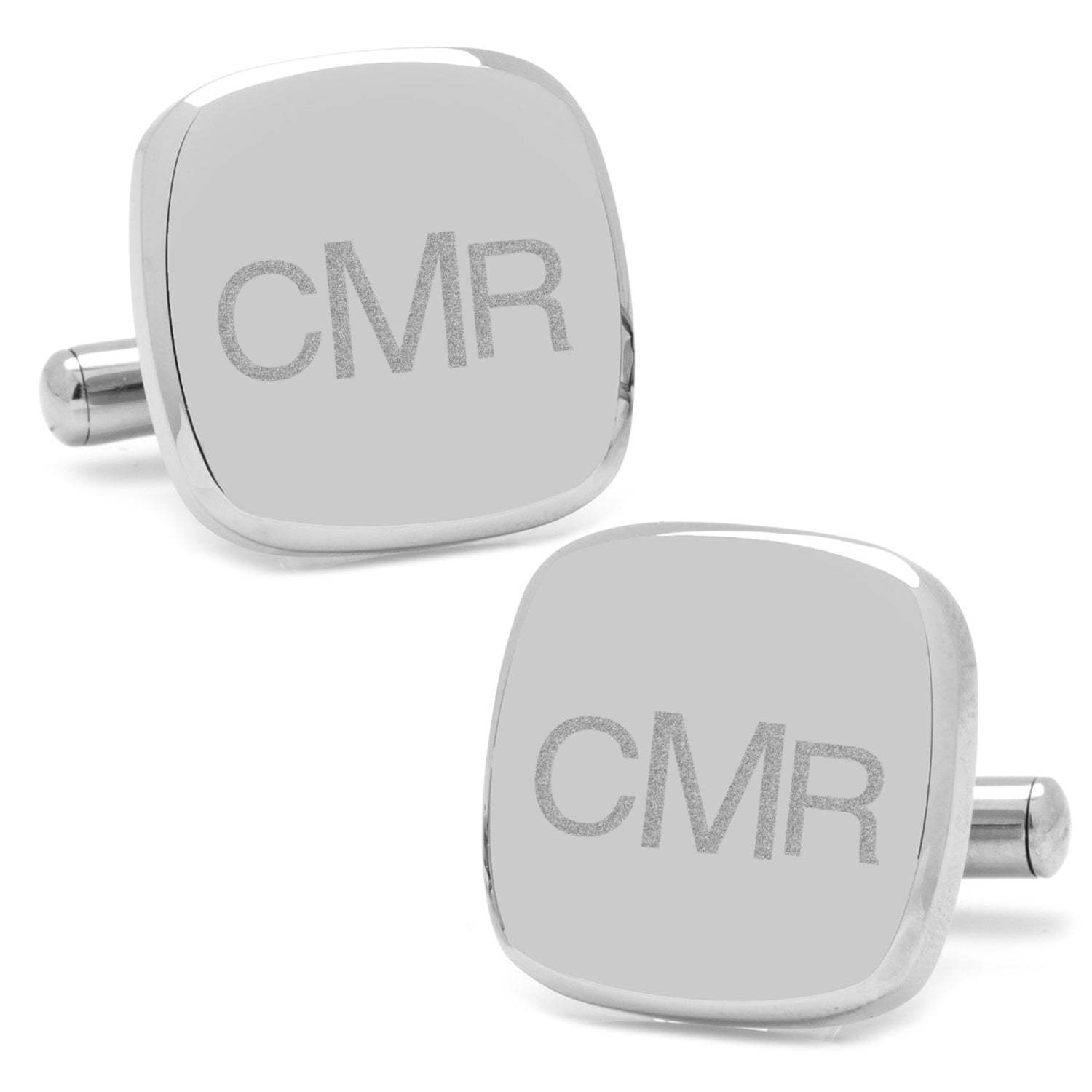 Stainless Steel Soft Square Engravable Cufflinks - Cufflinks.com - Flyclothing LLC