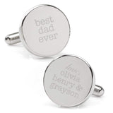 Best Dad Ever Engravable Cufflinks - Cufflinks.com - Flyclothing LLC