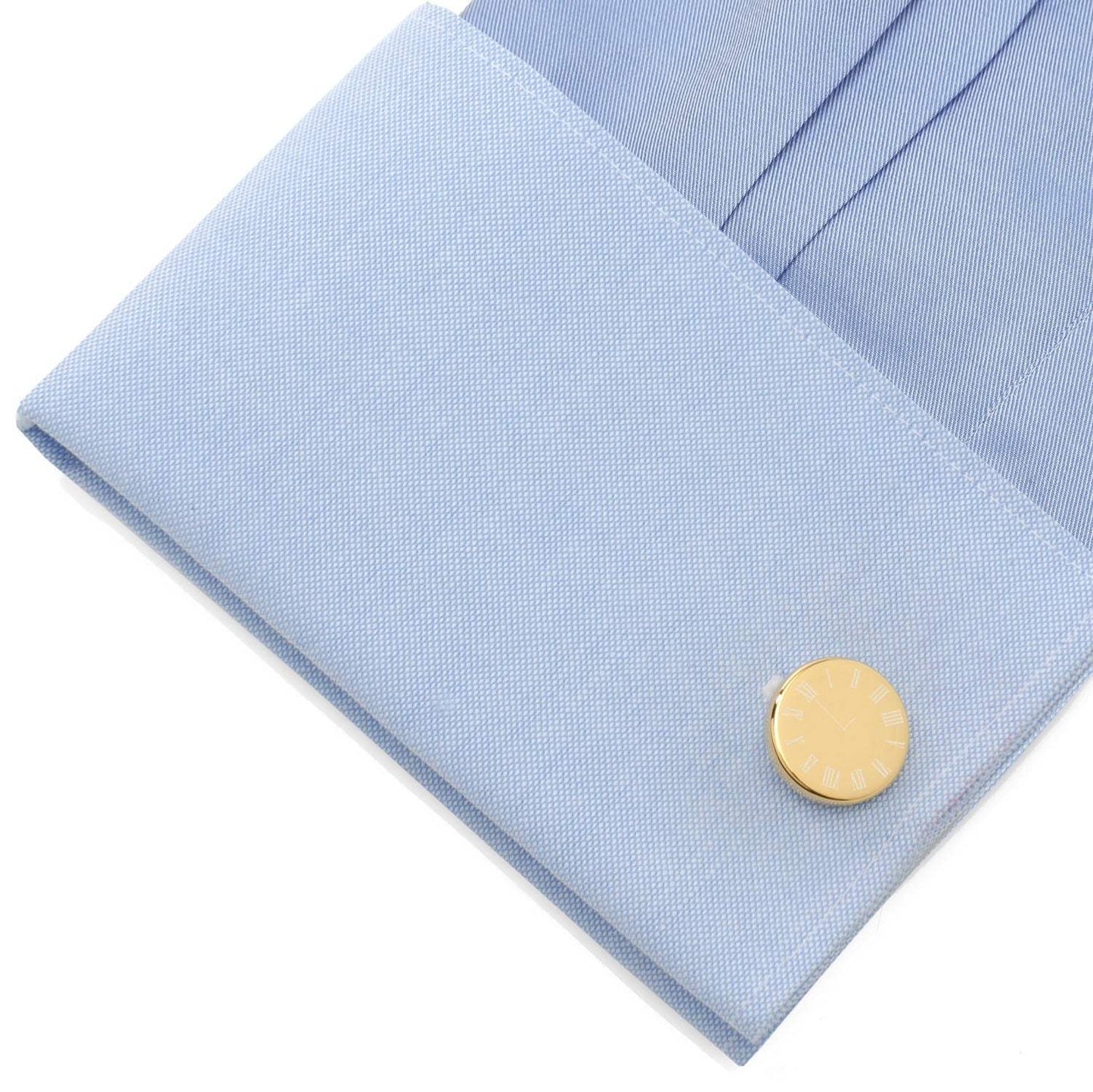 Custom Clock Engravable Gold Cufflinks - Cufflinks.com - Flyclothing LLC