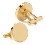 Stainless Steel Round Infinity Gold Engravable Cufflinks