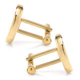 Stainless Steel Round Infinity Gold Engravable Cufflinks - Cufflinks.com - Flyclothing LLC