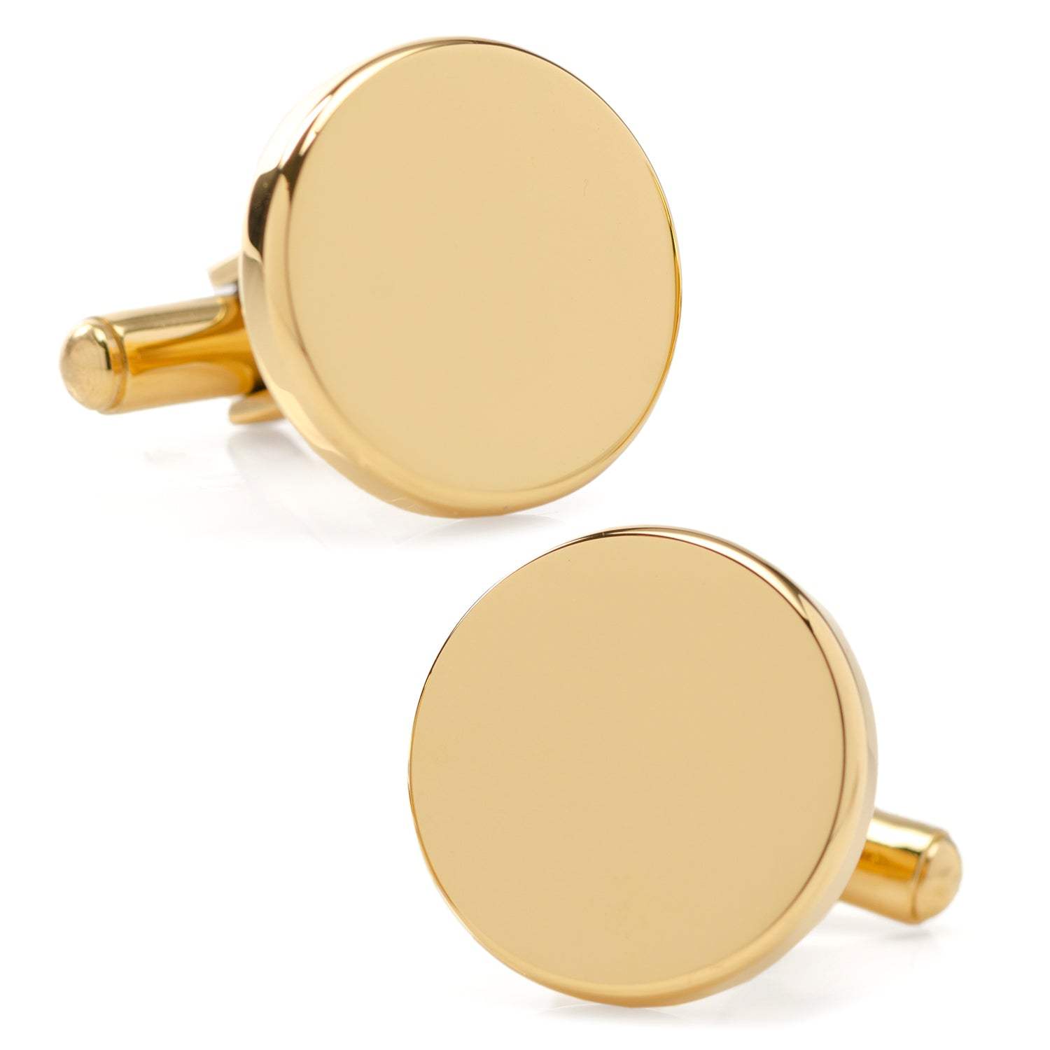 Stainless Steel Round Infinity Gold Engravable Cufflinks - Cufflinks.com - Flyclothing LLC
