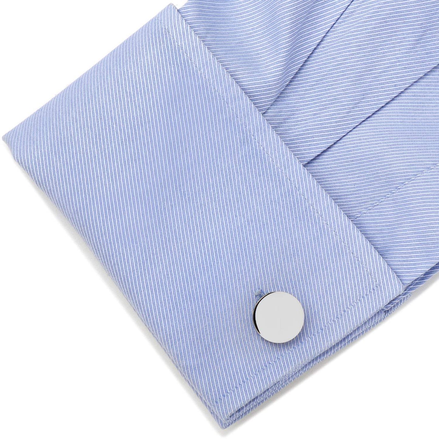 Stainless Steel Round Infinity Engravable Cufflinks - Cufflinks.com - Flyclothing LLC
