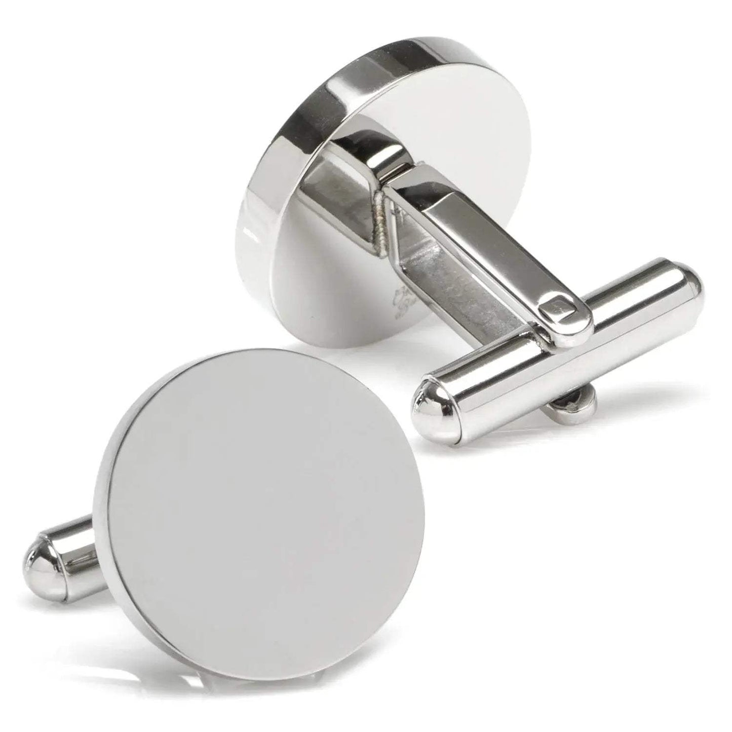 Stainless Steel Round Infinity Engravable Cufflinks - Cufflinks.com - Flyclothing LLC