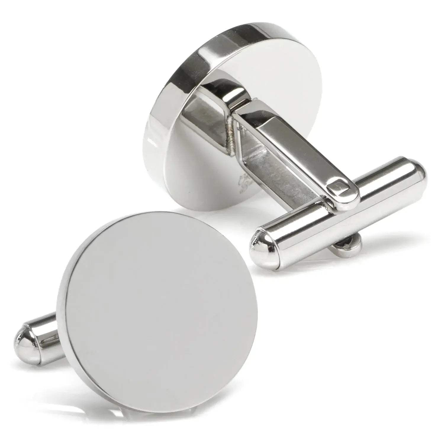 Stainless Steel Round Infinity Engravable Cufflinks - Cufflinks.com - Flyclothing LLC