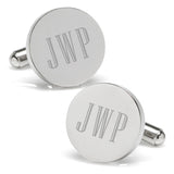 Stainless Steel Round Infinity Engravable Cufflinks