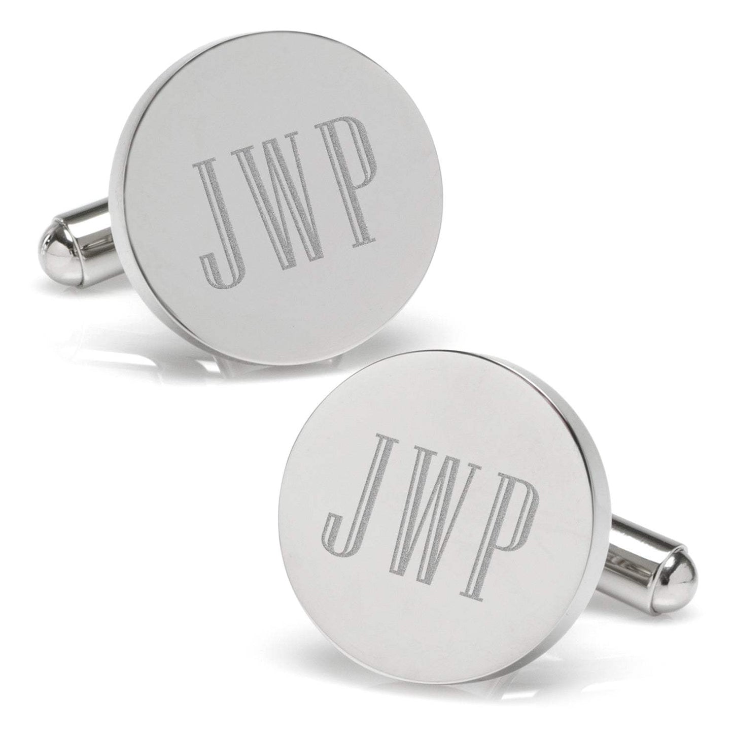 Stainless Steel Round Infinity Engravable Cufflinks - Cufflinks.com - Flyclothing LLC