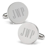 Stainless Steel Round Infinity Engravable Cufflinks - Cufflinks.com - Flyclothing LLC