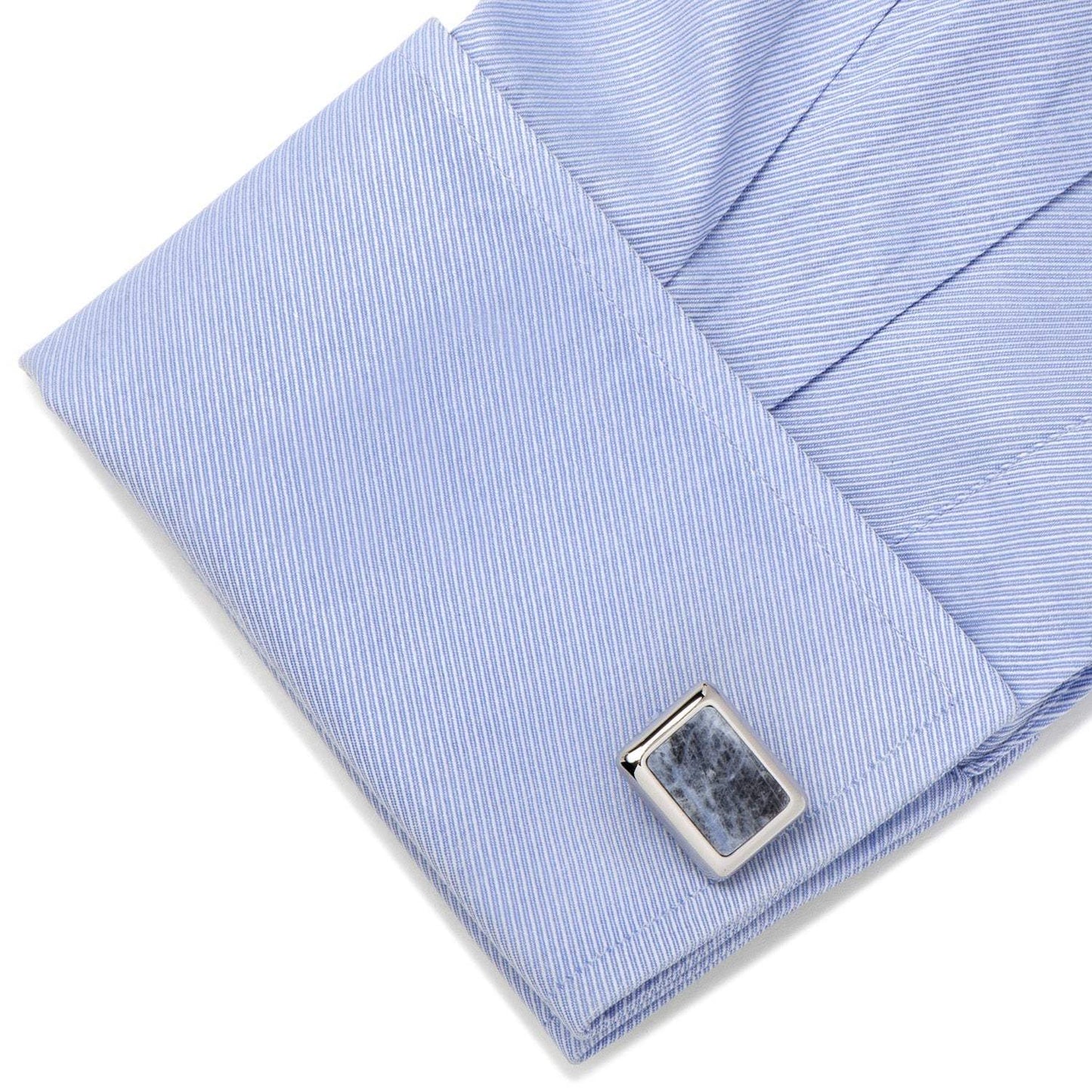 Silver and Sodalite JFK Presidential Cufflinks - Cufflinks.com - Flyclothing LLC
