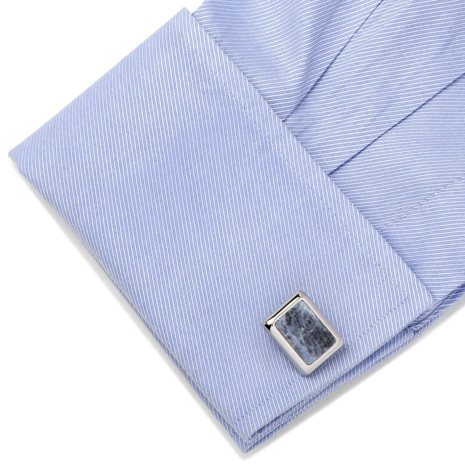 Silver and Sodalite JFK Presidential Cufflinks - Cufflinks.com - Flyclothing LLC