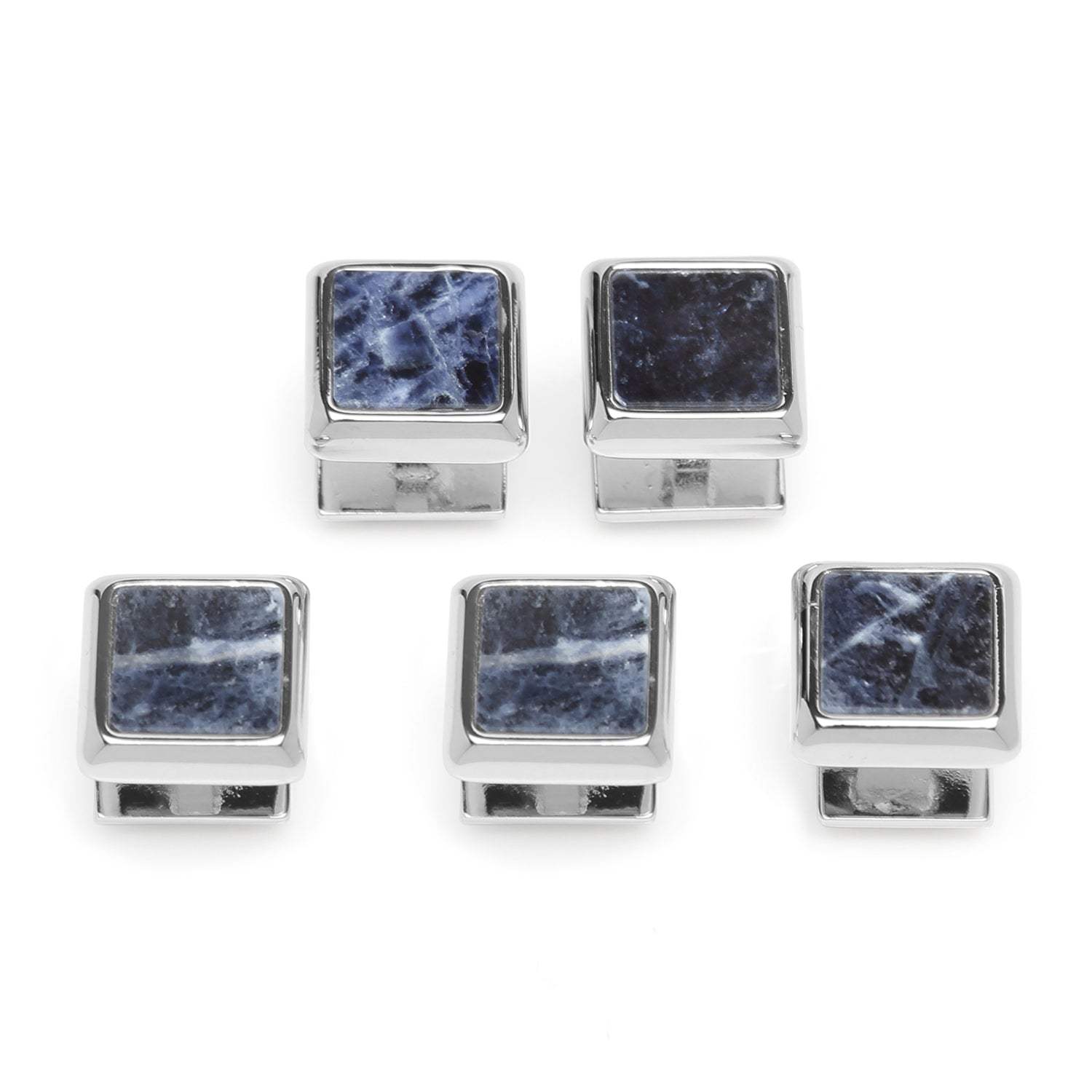 Silver and Sodalite JFK Presidential 5-Stud Set - Cufflinks.com - Flyclothing LLC