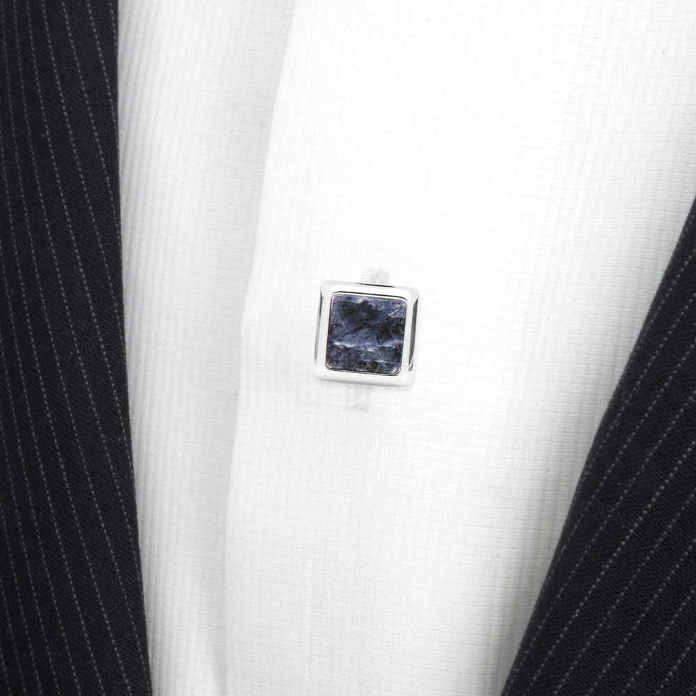 Silver and Sodalite JFK Presidential Studs - Cufflinks.com - Flyclothing LLC