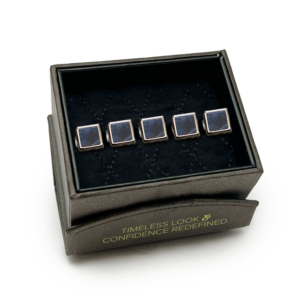 Silver and Sodalite JFK Presidential Studs - Cufflinks.com - Flyclothing LLC