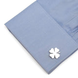 Four Leaf Clover Stainless Cufflink - Cufflinks.com - Flyclothing LLC