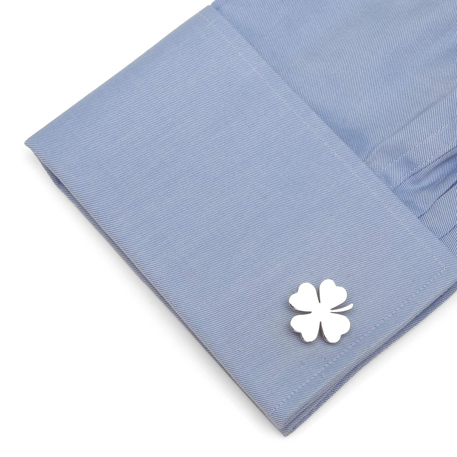 Four Leaf Clover Stainless Cufflink - Cufflinks.com - Flyclothing LLC
