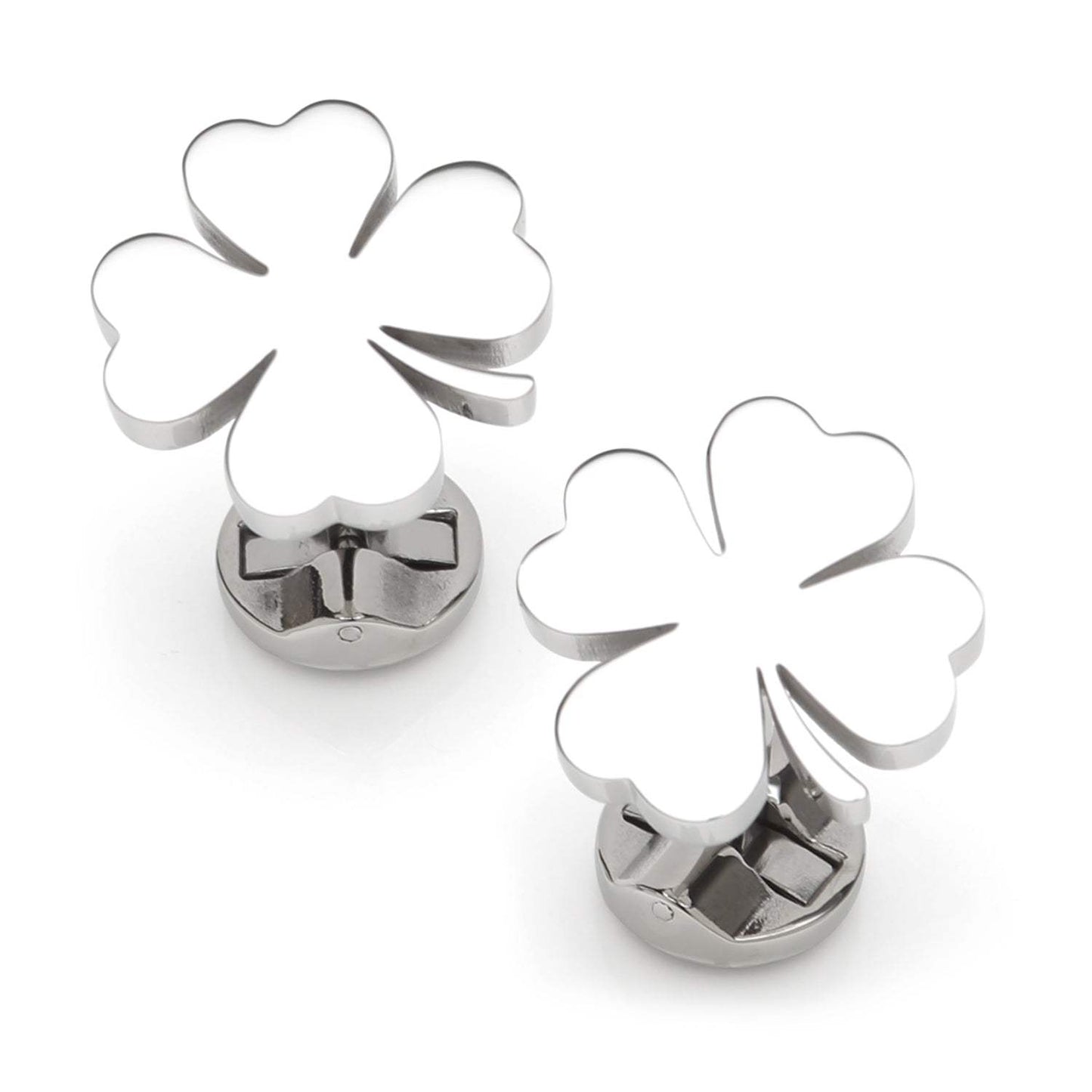 Four Leaf Clover Stainless Cufflink - Cufflinks.com - Flyclothing LLC