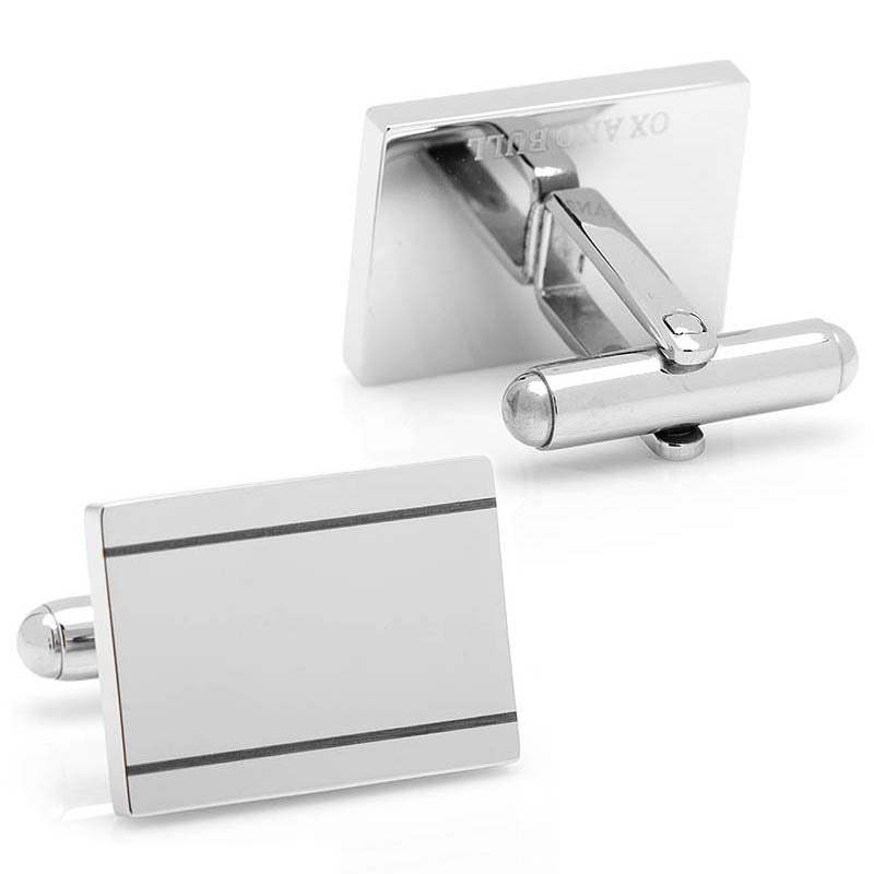 Stainless Steel Engravable Etched Frame Cufflinks - Cufflinks.com - Flyclothing LLC