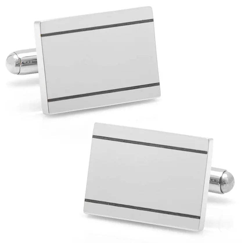 Stainless Steel Engravable Etched Frame Cufflinks - Cufflinks.com - Flyclothing LLC