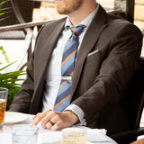 The Andrew Tie (Blue Orange Stripe Men's Tie)