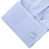 Silver and Blue Catseye Cufflinks - Cufflinks.com - Flyclothing LLC