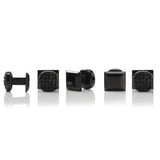 Black Stainless Steel Black Crystal Cufflink and 5-Stud Set - Cufflinks.com - Flyclothing LLC